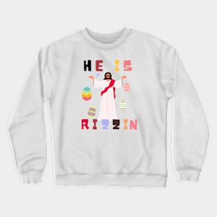 He Is Rizzin Funny colorful Easter Crewneck Sweatshirt